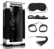 NOWY Zestaw BDSM Deluxe pejcz kajdanki opaska na oczy kenebel