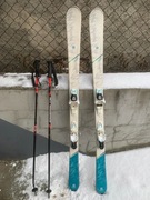 Narty damskie SALOMON LONI 158 cm + wiązania SALOMON (kijki w gratisie)