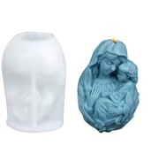 DZIEWICA MARYJA z DZIECKIEM forma silikonowa 12*8 do Świec Gipsu  Wosku 