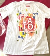 Biały t-shirt oversize duży nowy koszulka kwiaty lato L