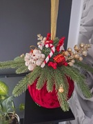 Duża bombka świąteczna święta prezent kolor czerwony złoty 