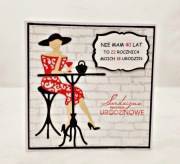 Kartka na 40 urodziny dla kobiety ręcznie robiona – elegancka pamiątka