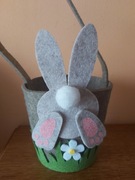 Koszyk Wielkanocny hand made. Zając, święconka. 