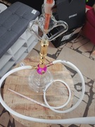 Fajka wodna do palenia, szisza, pink, różowa 75 cm wysoka, zestaw 