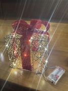 Dekoracyjne Pudełko Prezentowe Led Świąteczne Na Baterie