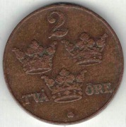 Szwecja 2 ore 1921 - 21 mm - nr 2