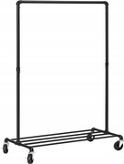 WIESZAK NA KÓŁKACH STOJAK Z PÓŁKĄ NA UBRANIA BUTY