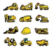 Przypinki charms piny do butów typu crocs pojazdy budowlane auta 12