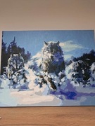 WILKI namalowane  farbami akrylowymi po numerkach.