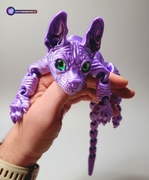 Ruchoma przegubowa figurka „Kot sfinks” – fioletowy (antystresowa zabawka)