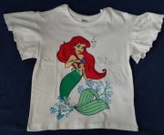 NOWA biała bluzka koszulka z falbanami Mała Syrenka Arielka Sinsay 134