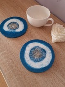 Podkładki pod kubek z żywicy epoksydowej. Zestaw 2 sztuki. 