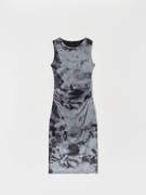 Damska sukienka midi maxi sinsay nowa L marszczenia marble szara czarna 