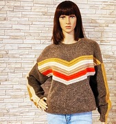 Cieplutki i miły w dotykusweterek z aplikacja w pasy POLSKI PRODUCENT J&K 