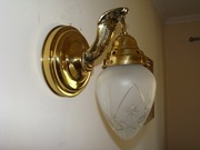 Kinkiety mosiężne klosze szkło kryształowe