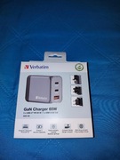 Ładowarka sieciowa GaN USB Verbatim 65W 3xusb