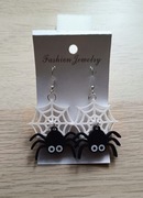 Kolczyki pająki na pajęczynie 