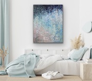 Niebieska abstrakcja obraz 130x100cm ręcznie malowany na płótnie