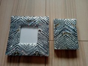 Ramka + notes srebne cekiny