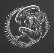 Obcy Alien Obraz Grawerka... Staloryt