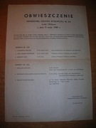 wybory czerwiec 1989 obwieszczenie komisji wyborczej Łódź S. Niesiołowski