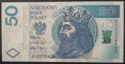 50 ZŁ KAZIMIERZ WIELKI 2017 r. SERIA AY 2278428 UNC