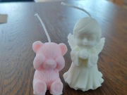 Zestaw 2 Świec z Wosku Sojowego Aniołek Miś 