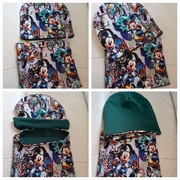 Nowy komplet czapka I komin dwuwarstwowy dwustronny do 52 cm