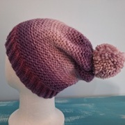 Kolorowa czapka zimowa z pomponem handmade