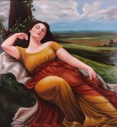 " Polonia " duży obraz olejny 120/130 cm akademizm, symbolizm 