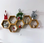 DREWNIANA półka, heksagon, 3 sztuki kolory, 0238