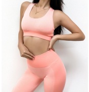 Zestaw sportowy bezszwowy top + legginsy Fruit M