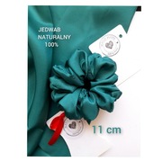 Wiosenna gumka do włosów 100% jedwab naturalny turkus