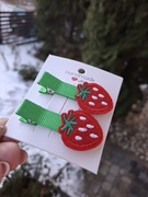 Spinki do włosów handmade 2 szt. truskawki 