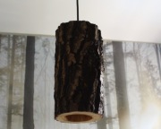 DĘBOWA Drewniana Lampa z pnia drzewa Wisząca Sufitowa -- FAKŁY