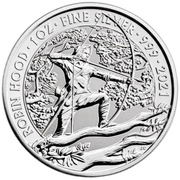 Srebrna moneta 1oz, Robin Hood , Royal Mint, 2021