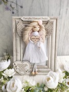 Pamiątka Pierwszej Komunii Świętej Anioł Stróż w ramce 