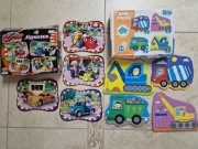 Zestaw puzzli z grubego kartonu, Rajdek i autka