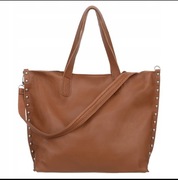 Vera Pelle Italy torebka shopper skóra naturalna brązowy