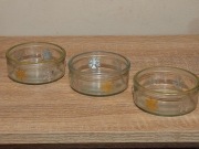 Zestaw 3szt miseczek kokilek świeczników 2w1 SREBRNE i ZŁOTE płatki śniegu 