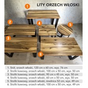 ZESTAW NOWYCH STOŁÓW Z ORZECHA RÓŻNE ROZMIARY