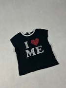 Bawełniana Cropp top krótka na krótki rękaw i love me aesthetic alternative
