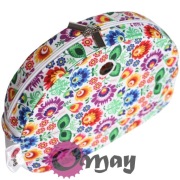 Biały organizer do Obag MOON LIGHT kwiaty folk 2 kieszenie wkład OMAY