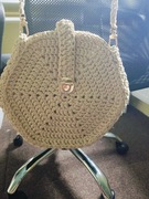 Torebka listonoszka sześciokątna ze sznurka ręcznie robiona