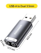ESSAGER karta dźwiękowa adapter USB zewnętrzna minijack jakość PREMIUM