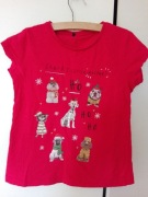 T-shirt dziewczęcy rozm. 122; psy, święta