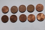 Zestaw 10 szt  5 eru centów.dobry