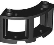 LEGO 2 x 73878 okno łukowe 3x3x2 - czarny