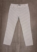 Zara białe spodnie w czarne paseczki roz. M