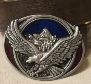 Skórzany pasek myśliwski do garnituru, munduru myśliwego, ORZEŁ. Na łowy.